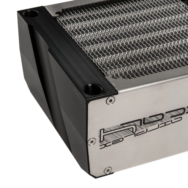 Radiátor Aqua-Computer airplex radical 4/480 — hliník/meď/nerez, 520×140×73 mm