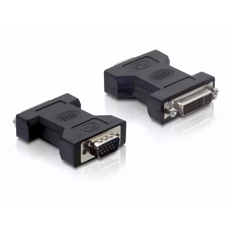Delock - VGA adaptér - DVI-I (W) na HD-15 (VGA) (M) - skrutky s ryhovanou hlavou (65017)
