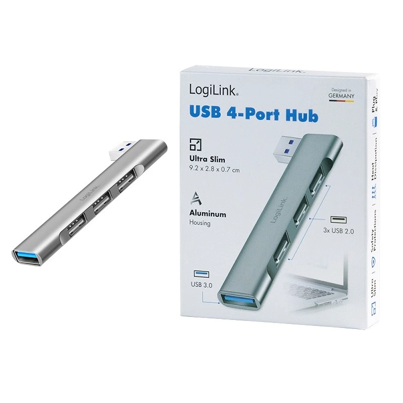 LogiLink USB 3.2 Gen1 Hub 4-portový USB-A 1x USB3.0 AF 3x USB2.0 AF UA0436