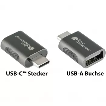 Good Connections adaptér USB 3.2 Gen.1 3.0 konektor samec C na USB-A konektor samica pozinkované kovové puzdro (USB-AD302)