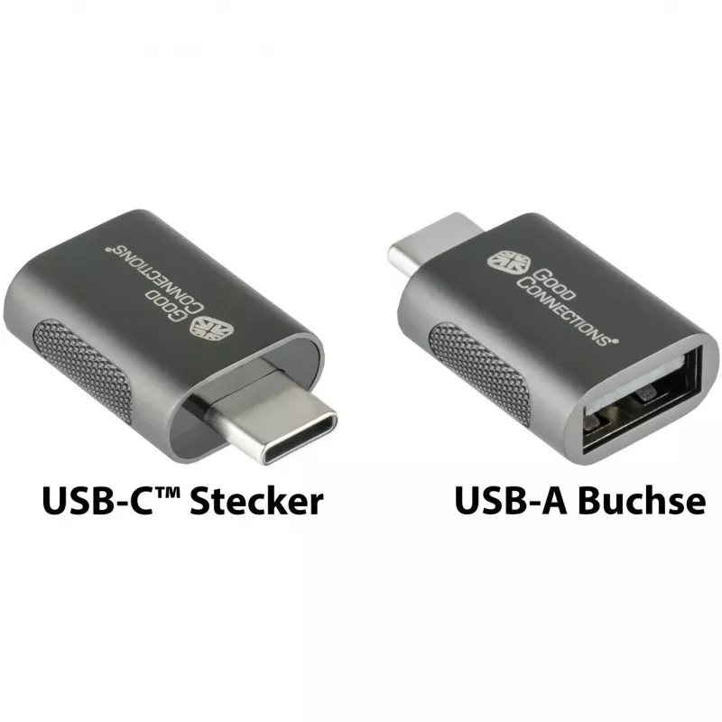 Good Connections adaptér USB 3.2 Gen.1 3.0 konektor samec C na USB-A konektor samica pozinkované kovové puzdro (USB-AD302)