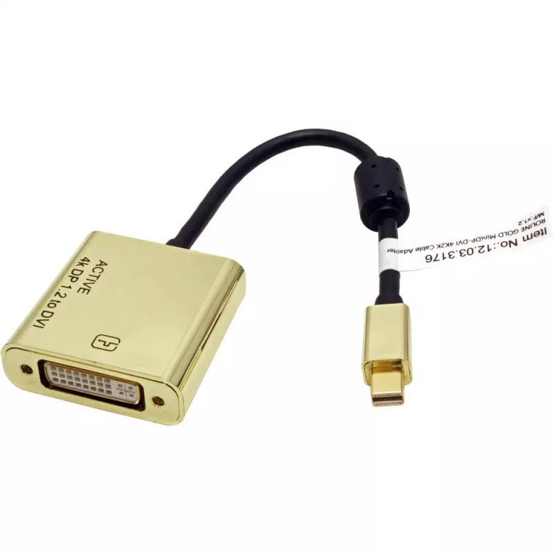 Video káblový adaptér ROLINE 12.03.3176 Mini DisplayPort na DVI-D 0,1 m