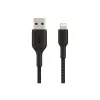 Kábel pletený USB-Lightning 1 m čierny