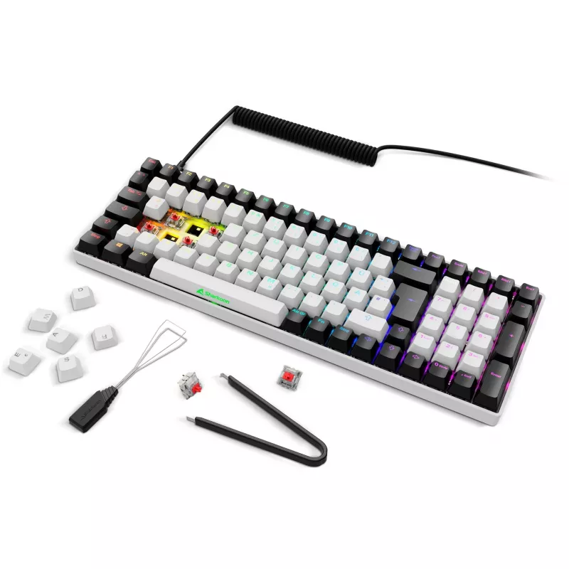 SKILLER SGK50 S2, herná klávesnica biela, DE-layout, Gateron Red
