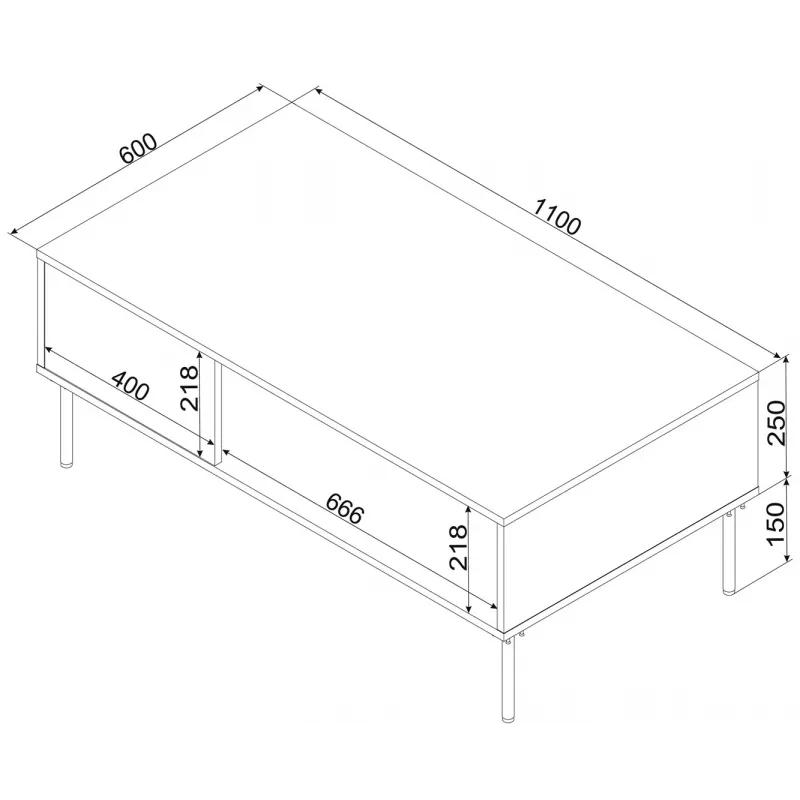 Cama TRESSE lavica / stolík 110x60x40 matný zelený