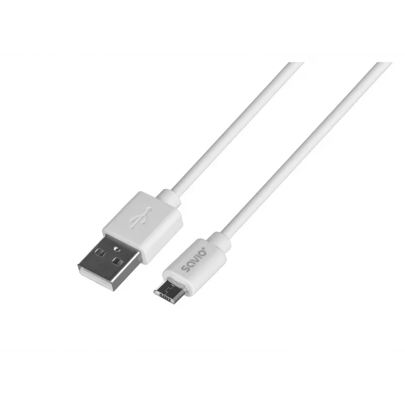 USB kábel SAVIO CL-123 USB 2.0, USB A na Micro-USB B, 1 m, biely