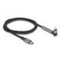 USB Type-C na Lightning nabíjací a dátový kábel s uhlovým konektorom a funkciou stojana, DELOCK 1,5 m, 9 V 3 A (MFi)