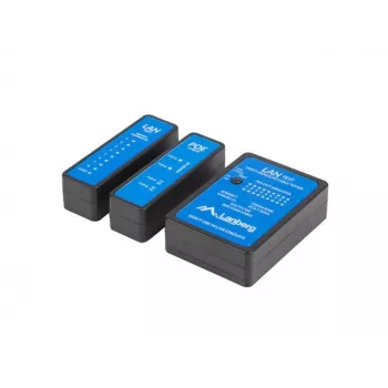 Sieťový tester káblov Lanberg NT-0404 PoE tester čierna modrá