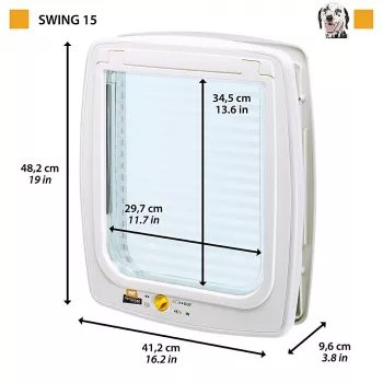 FERPLAST Swing 15 – veľké dvierka pre psov, biele