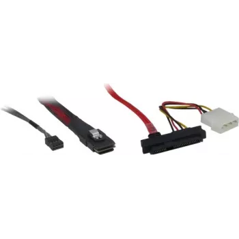 Inter-Tech - interný SAS kábel - SAS 6Gbit/s - Mini SAS (SFF-8087) na interné napájanie, 4-pin, interné SAS, 29-pin (SFF-8482) - 50cm - čierny, červený (88885001)