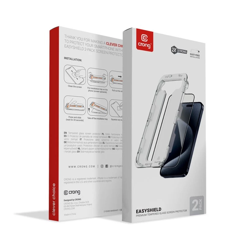 Tvrdené sklo iPhone 15 (2 kusy) EasyShiel