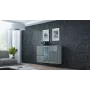 Cama sideboard VIGO 90/120/38 biela/sivá lesklá