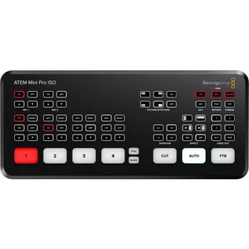 Blackmagic ATEM mini Pro ISO - 2K Ultra HD - 1280 x 720,1920 x 1080 pixelov - 720p,1080i,1080p - 60 fps - 10,100,1000 Mbit/s - 10/100/1000Base-T(X)