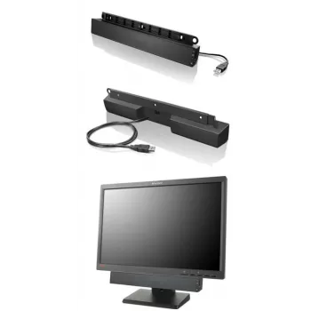 Lenovo USB soundbar čierny 2.0 kanály 2,5 W