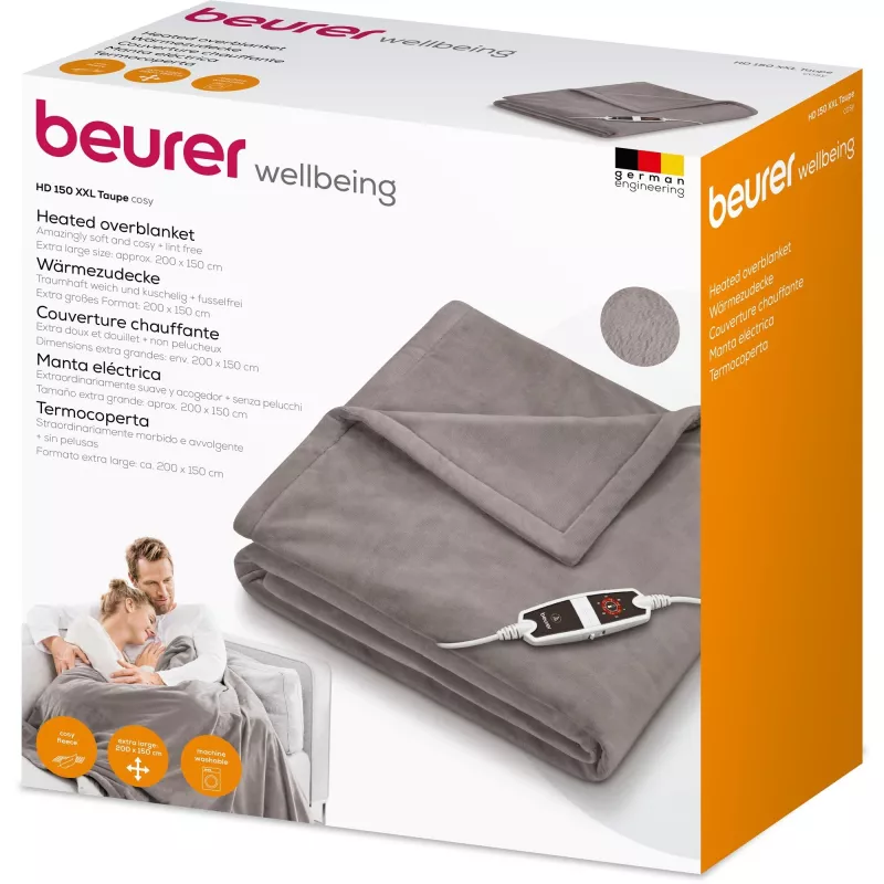Beurer HD 150 XXL Cosy Taupe vyhrievacia deka, 200 x 150 cm