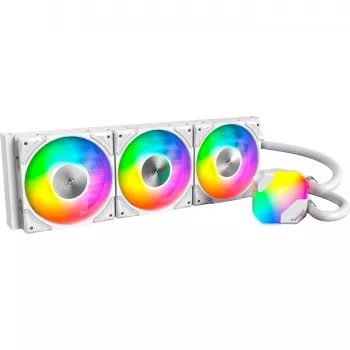 360mm Radiátor Montech HyperFlow ARGB 360 White — 360mm radiátor kvapalinového chladenia pre PC