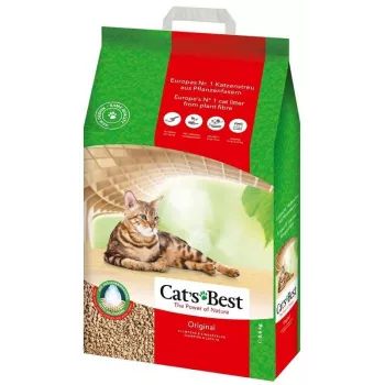 Mačacie podstielka cat'sbest Eco Plus 20 L (drevo, biologicky odbúrateľná) 8,6 kg, rýchlo absorbujúca, neutralizácia zápachu