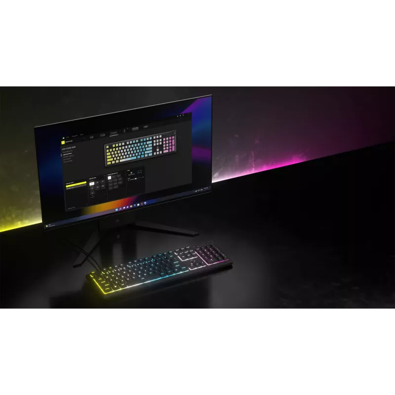 Corsair K55 CORE RGB klávesnica Gaming USB QWERTZ nemecká čierna