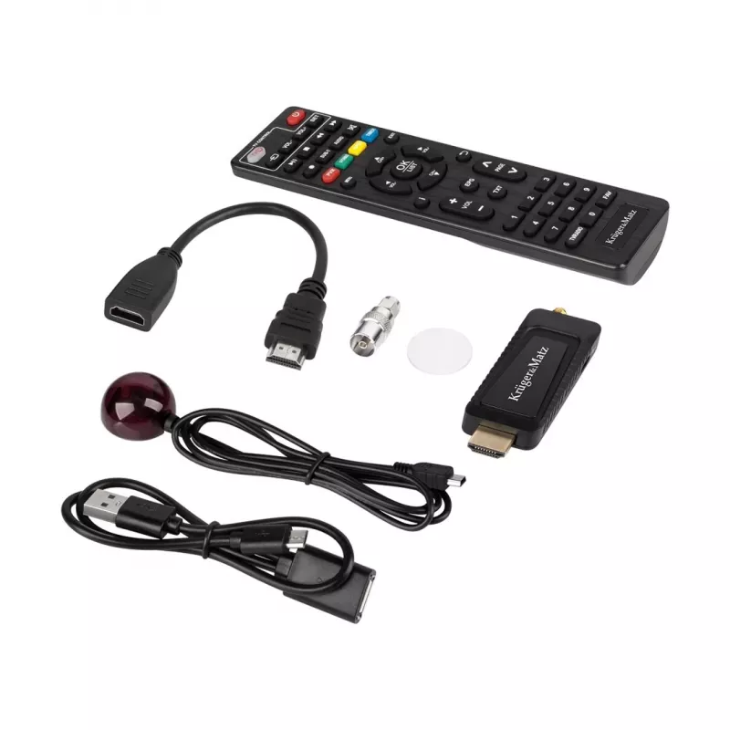 Mini DVB-T2 H.265 HEVC tuner KRUGER & MATZ KM9998, 470–862 MHz, 1 tuner, HDMI, USB, 720p