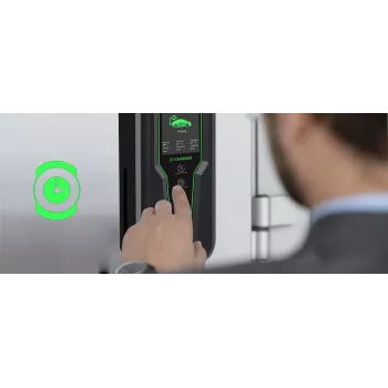 Qoltec 52465 mobilná nabíjačka pre elektromobil 2-in-1 Typ2 s reguláciou | 3,5 kW | 230 V | LCD | prenosná | wallbox | 5 m