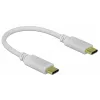 Delock - USB-C/napájací kábel - 24-pinový USB-C konektor samec na 24-pinový USB-C konektor samec - 5 A - 15 cm - USB napájanie (100 W), podporuje Power Delivery 2.0 - biely (85357)
