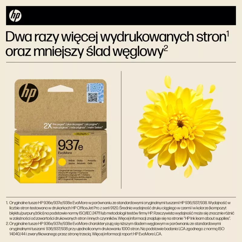 HP 937e EvoMore žltá originálna atramentová kazeta