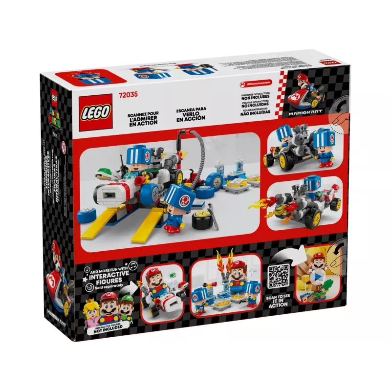 Stavebnica LEGO sada 72035 Super Mario Mario Kart Toadova dielňa, interaktívne úrovne a figúrky