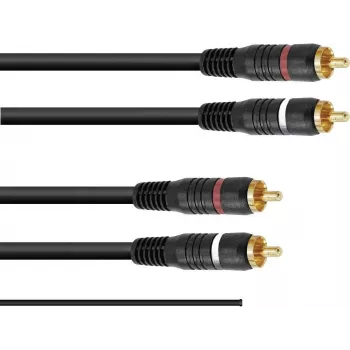 Cinch kábel Omnitronic 3020940N 2x2 uzemnený 1,5 m