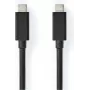 Nedis USB kábel | USB 3.2 Gen 2x2 | USB-C™ konektor samec - USB-C™ konektor samec | 100 W | 4K@60Hz | 20 Gbps | poniklovaný | 2,00 m | okrúhly | PVC | čierny | box