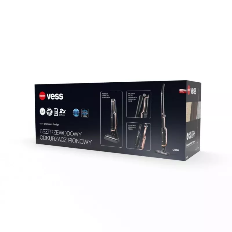 OB90 ELDOM, VESS Tyčový vysávač, bezdrôtový, elektrická kefa