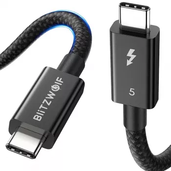 USB-C kábel BlitzWolf BW-HDC8 240 W 0,5 m – čierny, výkonný USB-C na USB-C nabíjací a dátový kábel