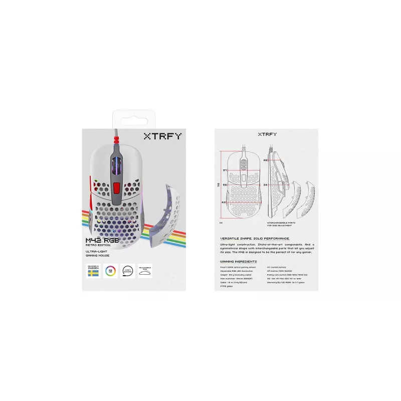 CHERRY XTRFY M42 myš herná obojručná USB Type-A optická 16000 DPI