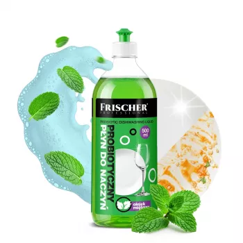 Prostriedok na riad FRISCHER 500 ml — koncentrovaný kuchynský čistiaci prostriedok na ručné umývanie riadu