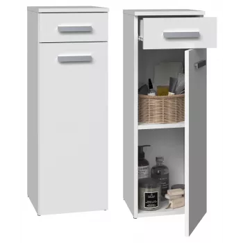 Kúpeľňová polovičná stĺpka so zásuvkou Top E Shop Nel 30×30×85 cm biela matná