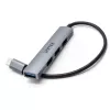 USB-C hub Unitek H1208B — 1x USB-A 5 Gbit/s, 3x USB-A 2.0, USB-C host, hliníkové puzdro, 0,20 m kábel