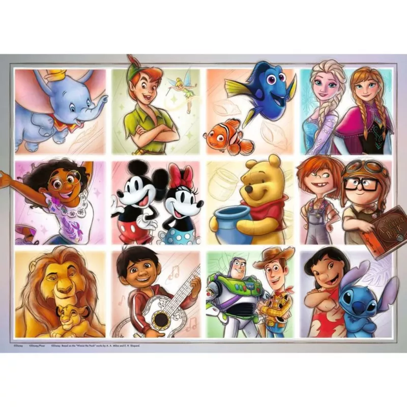Detské puzzle Ravensburger Disney Multicharacter – 100 dielikov, puzzle pre deti