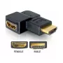 Adaptér HDMI samec na HDMI samicu 90° vpravo DeLOCK 65076