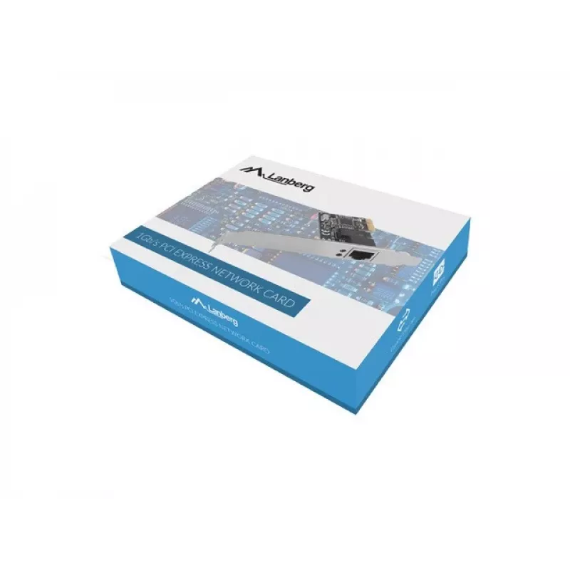 Interná Ethernet sieťová karta LANBERG PCE-1GB-201, PCI Express, 1× RJ-45 Gigabit (1000 Mbit/s), čierna