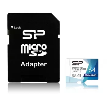 MicroSDXC pamäťová karta Silicon Power Superior Pro 64 GB UHS-III U3 V30 100/80 MB/s so SD adaptérom