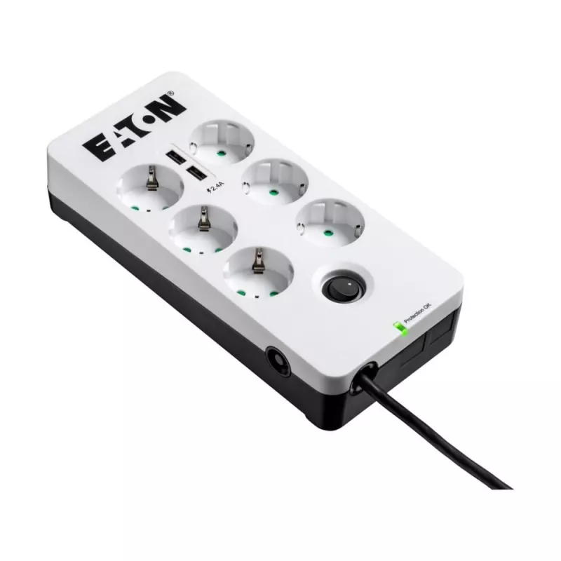 Predlžovacia zásuvka Eaton Protection Box 6 USB DIN