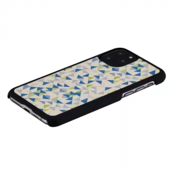 Puzdro na smartphone man and wood pre iPhone 11 Pro – modrý trojuholník na čiernej, ochranné tvrdé puzdro