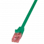 Sieťový kábel LOGILINK 0,25 m Cat6 U/UTP s RJ-45 konektormi, zelený