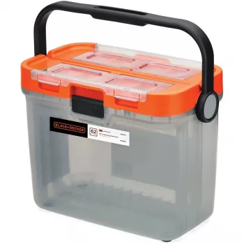 Akumulátorový príklepový vŕtací skrutkovač BCKSB02, 18 V (oranžová/čierna, lítium-iónová batéria 1,5 Ah, úložný box, 62-dielna sada príslušenstva)
