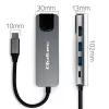 USB-C hub QOLTEC 53795 5-in-1 s 100W PD, 2×USB-A, HDMI 4K, RJ45