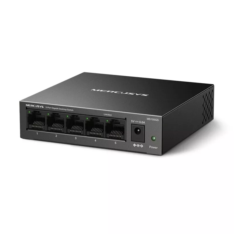 Mercusys MS105GS - desktopový switch, 5 Gigabit portov, čierny