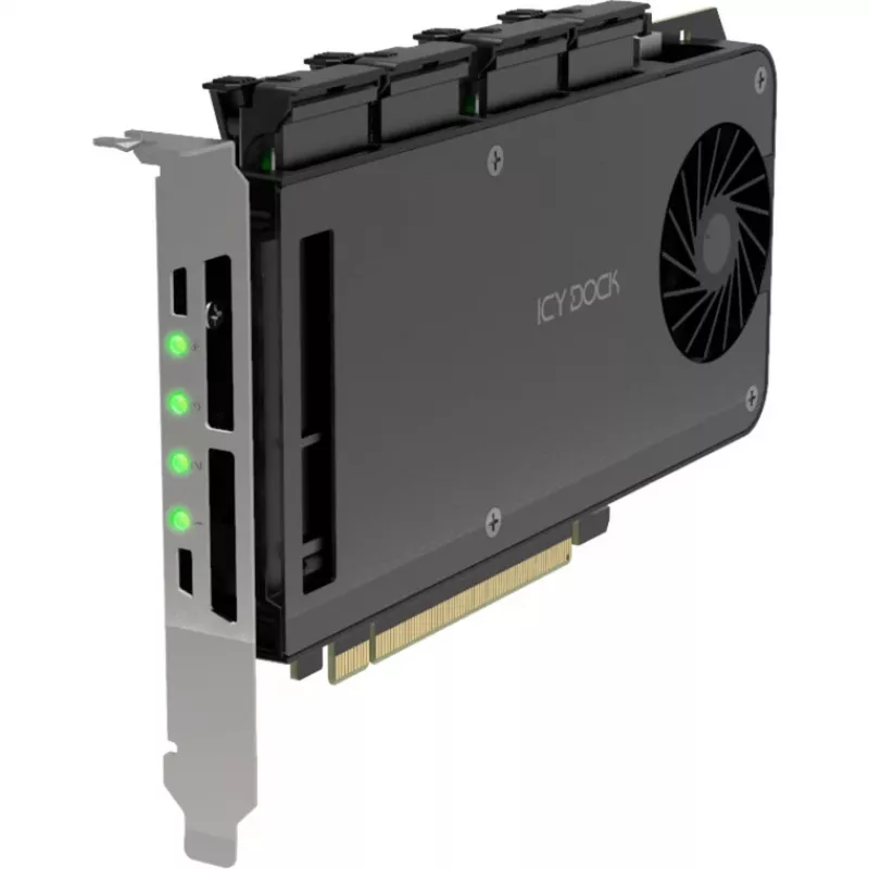 Mobilný rámový adaptérový modul icy dock MB204MP-1B — 4 × M.2 NVMe SSD hot-swap mobilný rám