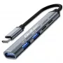 Qoltec 53790 Hub adaptér USB-C 3.1 5in1 | USB-C PD | USB-C | 2x USB 2.0 | USB 3.0