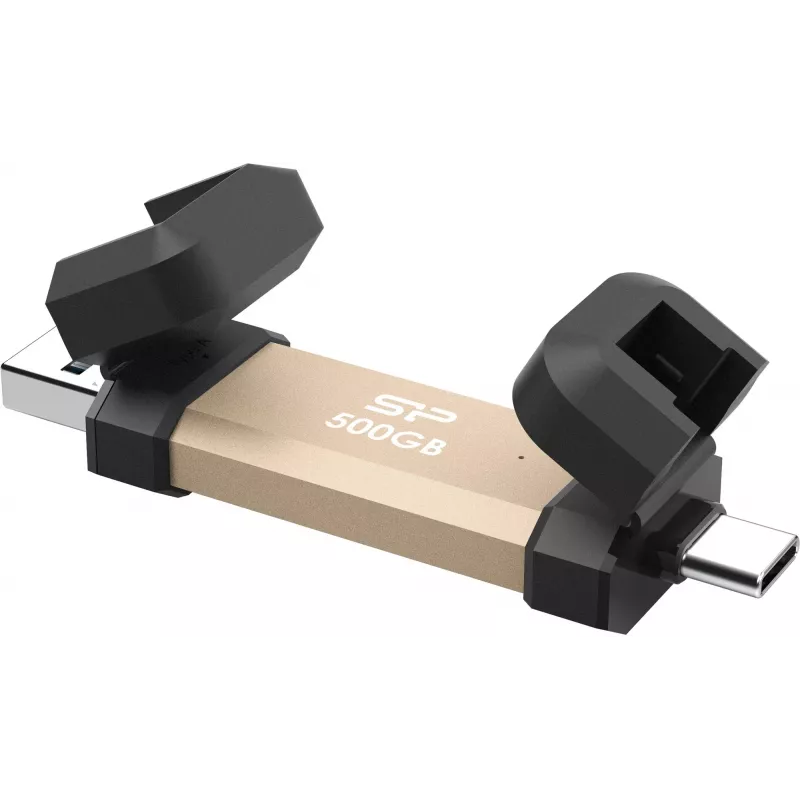 Silicon Power DS72 USB kľúč 500 GB USB Type-A / USB Type-C 3.2 Gen 2 (3.1 Gen 2) zlatý (SP500GBUC3S72VPG)