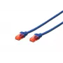 Sieťový kábel Digitus CAT 6 U/UTP RJ-45 Cat6 0,25 m modrý