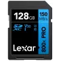 SDXC pamäťová karta Lexar 128GB UHS-I 800xPRO Class 10 U3 V30 — 150 MB/s čítanie, 45 MB/s zápis, čierna